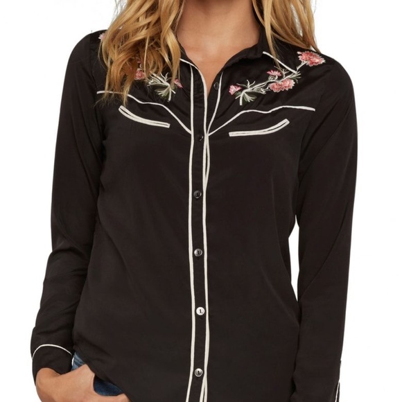 🐴Willow Clay Silk Rose Western Shirt*NEW - Picture 2 of 4